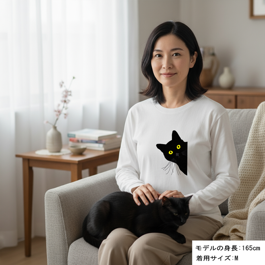 猫 ロン t 猫 長袖 t シャツ ねこ 猫イラストかわいい猫