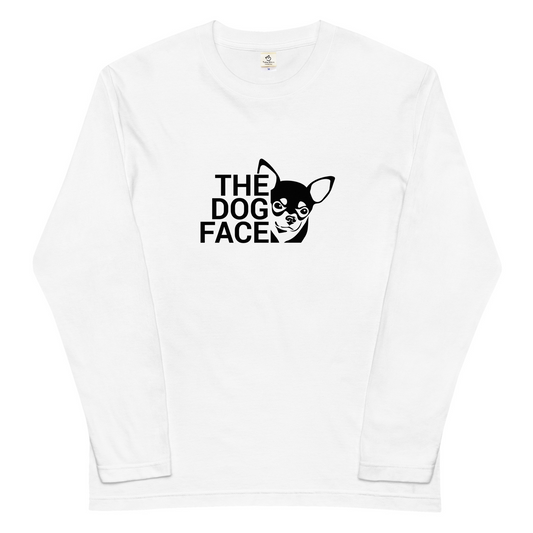 犬 ロン t 犬 長袖 t シャツ いぬ 犬イラスト チワワ犬 THE DOG FACE.