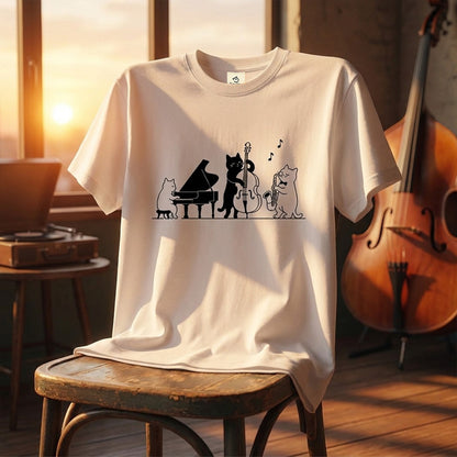 猫ジャズバンド 猫Tシャツ ｜音楽好きに人気