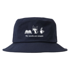 猫 コットン ツイル バケット ハット  ねこ 猫イラスト My Need All Simple.