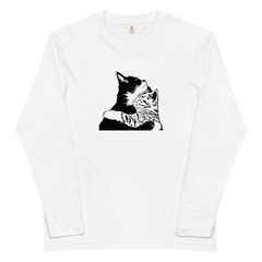 【バレンタイン限定】猫 ロン t 猫 長袖 t シャツ ねこ 猫イラスト 可愛い猫.