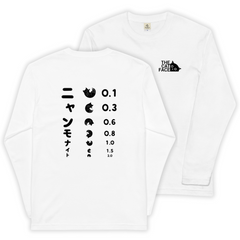 猫 ロン t 猫 長袖 t シャツ ねこ 猫イラスト The Cat Face & ニャンモナイト| フロント&バックプリント.