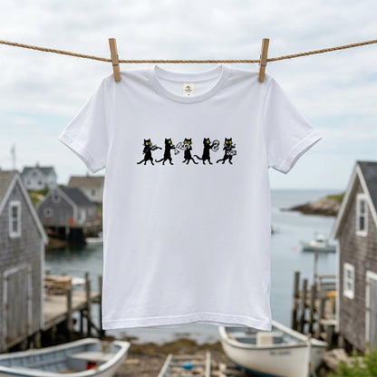 黒猫 音楽隊 Tシャツ ｜ 猫好き・吹奏楽・音楽好きに人気