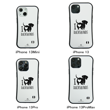 ケース いぬ 犬 イラスト ダックスフンドが大好き I Love Dachshunds スマホ ケース iPhone8, SE2, SE3 ~ ケース iPhone16シリーズ