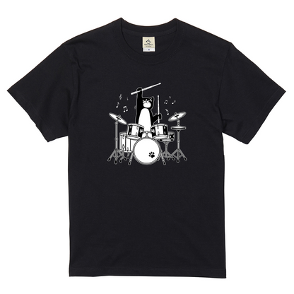 猫ドラム 猫Tシャツ｜音楽好きに人気