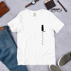猫tシャツ ねこ 猫イラスト 猫の足跡｜アダルト&キッズサイズ.