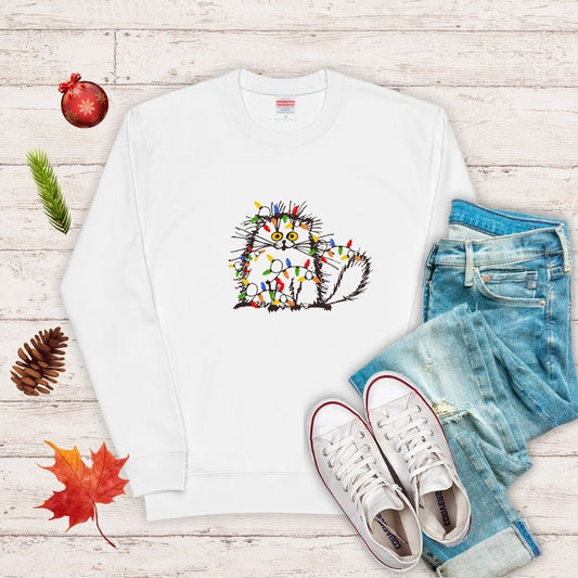 【クリスマス限定商品】猫 トレーナー ねこ かわいい 猫イラスト 猫クリスマス.