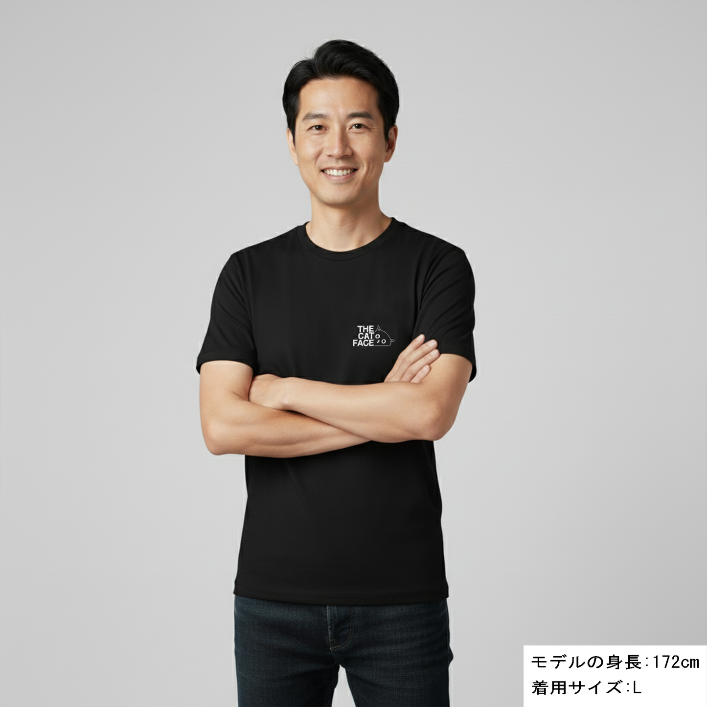 猫tシャツ ねこ 猫イラスト おもしろ tシャツ かわいい THE CAT FACE ワンポイント ｜アダルト&キッズサイズ