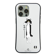 ケース ねこ 猫イラスト ハチワレ猫 ながいー スマホ ケース iPhone8, SE2, SE3 ~ ケース iPhone16セリア