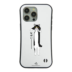 ケース ねこ 猫イラスト ハチワレ猫 ながいー スマホ ケース iPhone8, SE2, SE3 ~ ケース iPhone16セリア