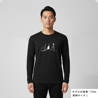 猫 ロン t 猫 長袖 t シャツ ねこ 猫イラスト 猫ギター