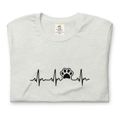 犬 tシャツ 犬イラスト ハートビート 心電図 ｜アダルト&キッズサイズ.