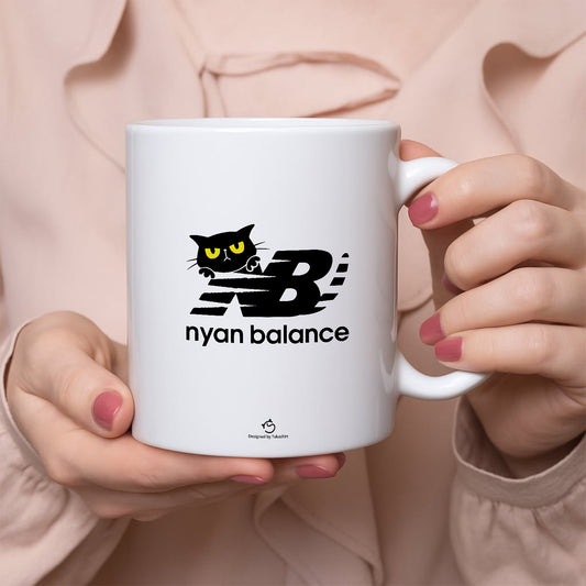 マグカップ 猫イラスト 猫  Nyan Balance｜猫好きにおすすめの面白い猫グッズ プレゼントにも最適