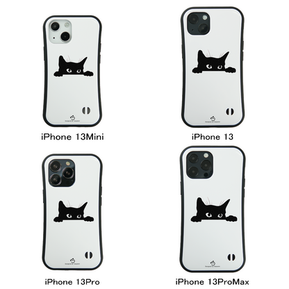 ケース ねこ 猫イラスト 可愛い黒い猫 2 スマホ ケース iPhone8, SE2, SE3 ~ ケース iPhone16シリーズ