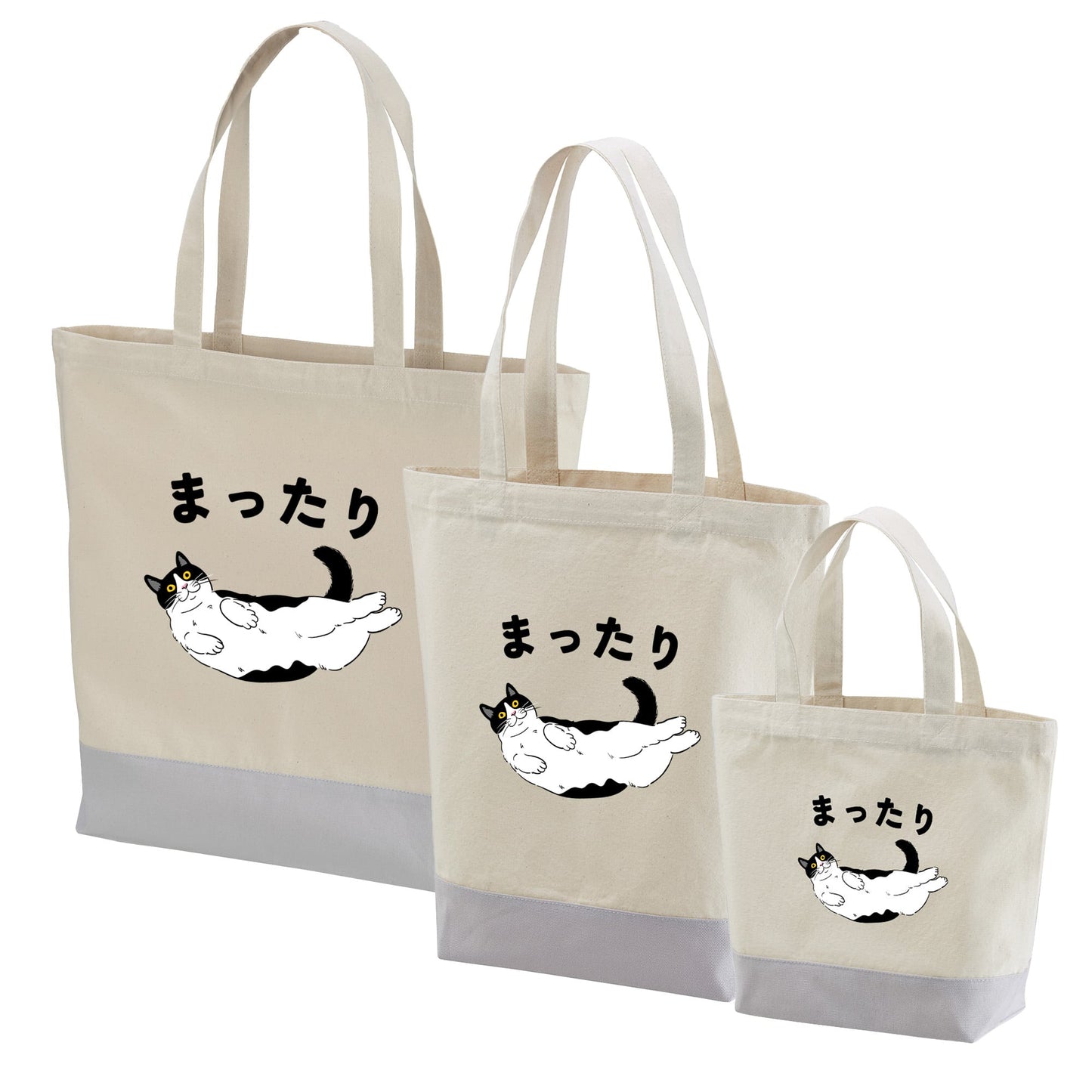 猫トート バッグ  猫 エコ バッグ ハチワレ猫  まったり