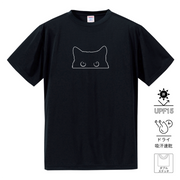 猫tシャツ ドライTシャツ シルキータッチTシャツ ねこ 猫イラスト おもしろ tシャツ  可愛い黒い猫