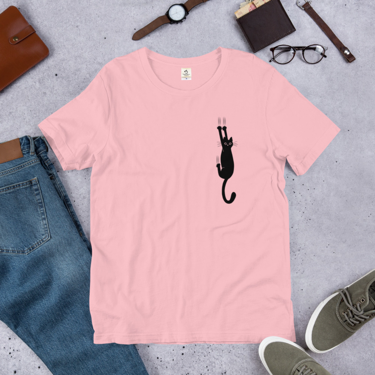 猫tシャツ ねこ 猫イラスト 可愛い　引っ掻く猫