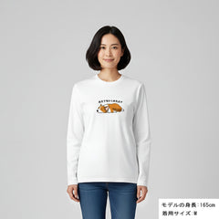 犬 ロン t 長袖tシャツ いぬ 犬イラスト Corgi犬 来月下旬から本気出す