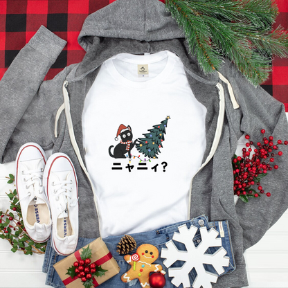 【クリスマス限定商品】猫tシャツ ねこ 猫イラスト ニャーニー？.