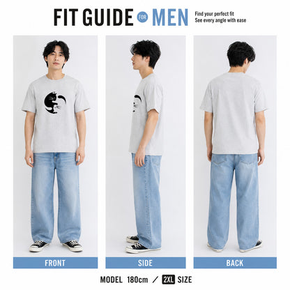 【24時間限定★半額】陰陽サークル猫Tシャツ｜おもしろ 猫デザイン