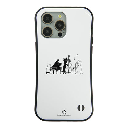 ケース ねこ 猫イラスト猫ジャズバンドー スマホ ケース iPhone8, SE2, SE3 ~ ケースiPhone17シリーズ