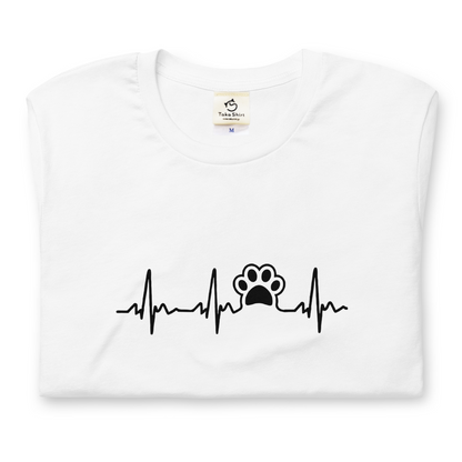 犬 tシャツ 犬イラスト ハートビート 心電図 ｜アダルト&キッズサイズ.