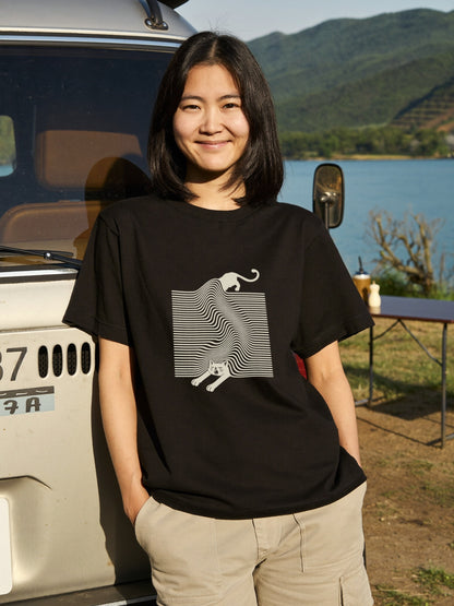 液体猫 オプティカルアート Tシャツ