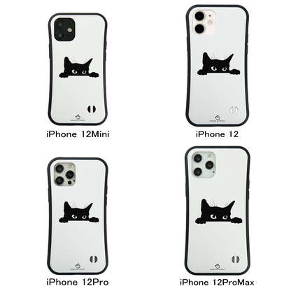 ケース ねこ 猫イラスト 可愛い黒い猫 2 スマホ ケース iPhone8, SE2, SE3 ~ ケース iPhone16シリーズ