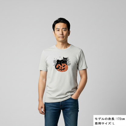 猫tシャツ ねこ 猫イラスト おもしろ tシャツ かわいい ハロウィン1｜アダルト&キッズサイズ