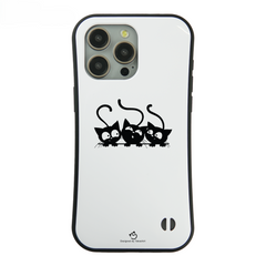 ケース ねこ 猫イラスト 可愛い黒い猫 3  スマホ ケース iPhone8, SE2, SE3 ~ ケース iPhone17シリーズ