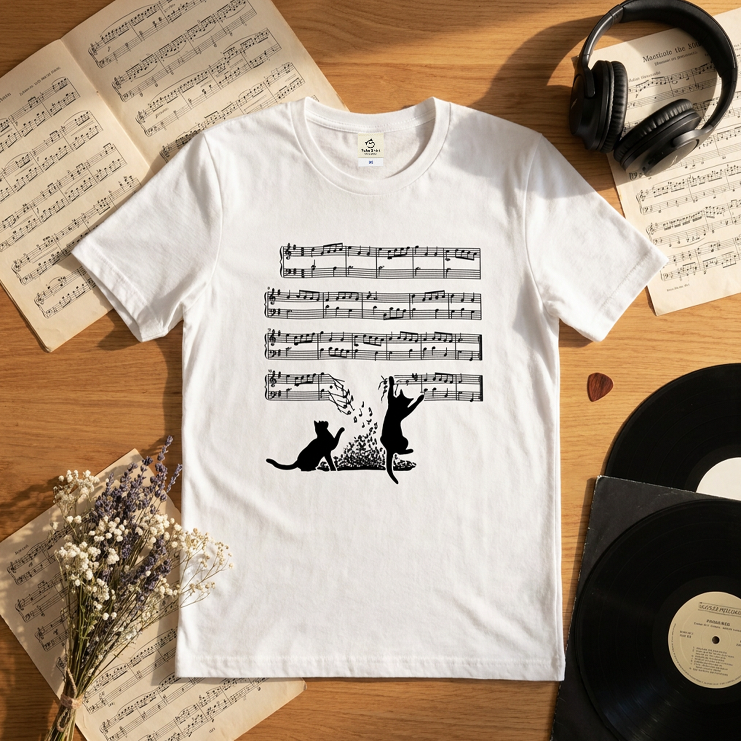猫音符 Tシャツ | 音楽好きに人気
