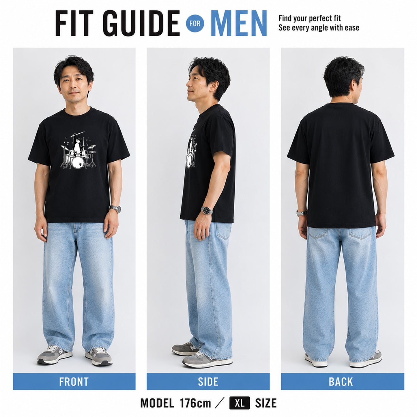 猫ドラム 猫Tシャツ｜音楽好きに人気