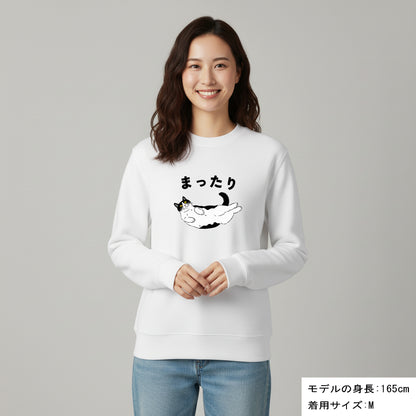 猫 トレーナー  かわいい 猫イラスト ハチワレ猫 まったり