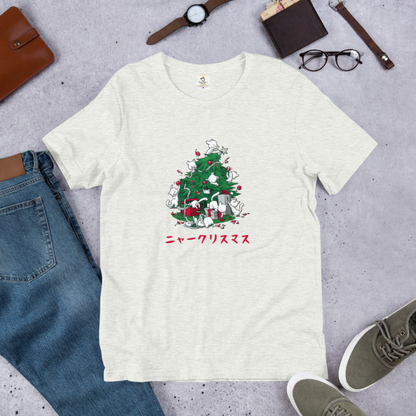 【クリスマス限定商品】猫tシャツ ねこ 猫イラスト 猫クリスマス.