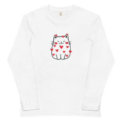 【バレンタイン限定】猫 ロン t 猫 長袖 t シャツ ねこ 猫イラスト.