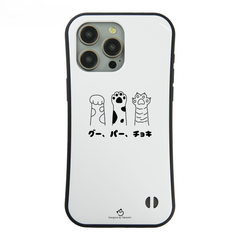 ケース ねこ 猫イラスト  グー、パー、チョキ  スマホ ケース iPhone8, SE2, SE3 ~ ケース iPhone17シリーズ