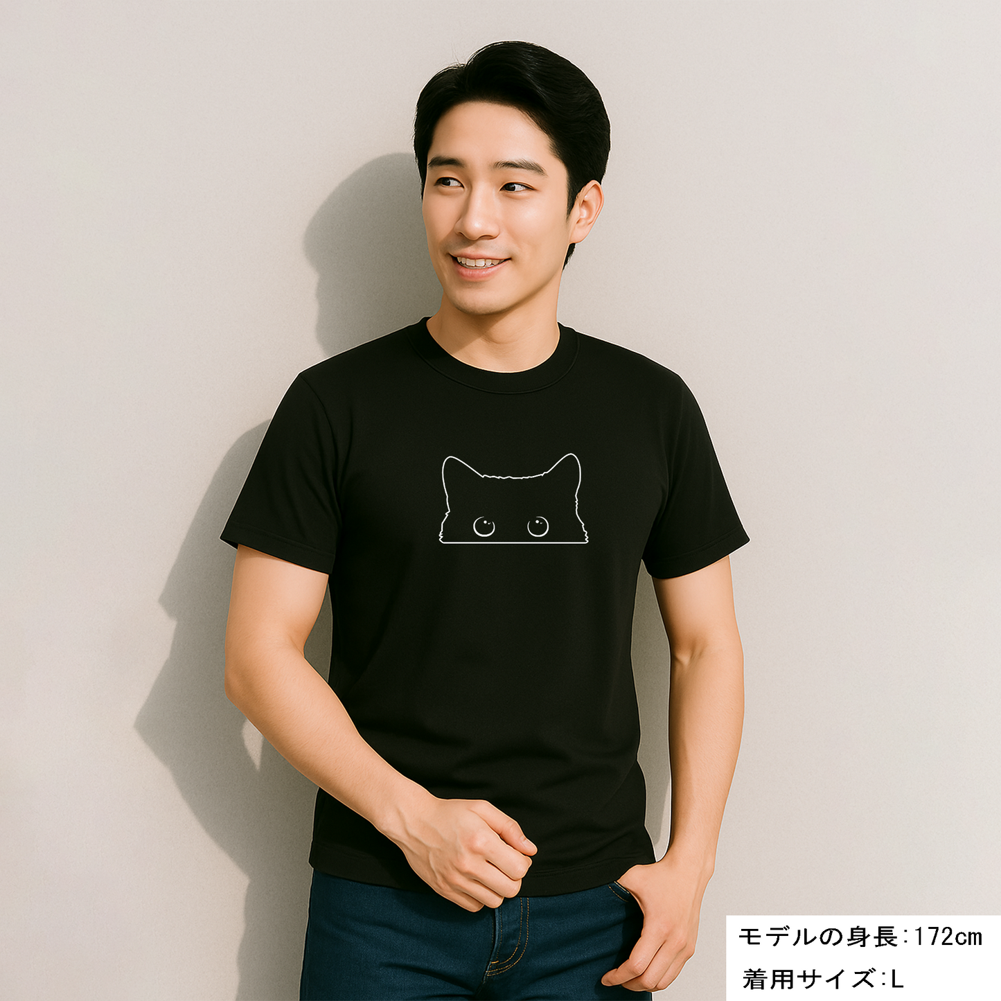 猫tシャツ ドライTシャツ シルキータッチTシャツ ねこ 猫イラスト おもしろ tシャツ  可愛い黒い猫
