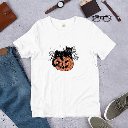 猫tシャツ ねこ 猫イラスト おもしろ tシャツ かわいい ハロウィン1｜アダルト&キッズサイズ