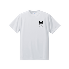 猫tシャツ ドライTシャツ シルキータッチTシャツ ねこ 猫イラスト おもしろ tシャツ ポケット猫 ワンポイント