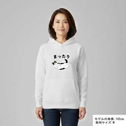 猫 パーカーハチワレ猫  かわいい 猫イラスト可愛い ハチワレ猫  まったり