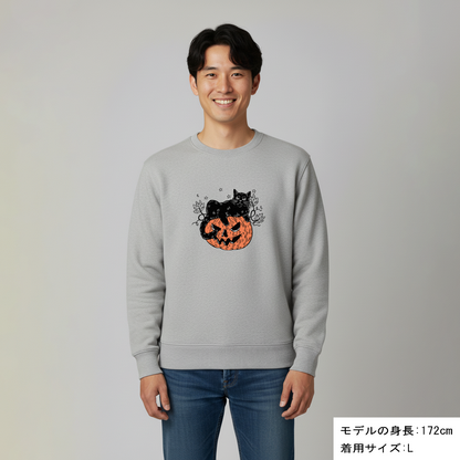 猫 トレーナー ねこ かわいい  黒猫 ハロウィン｜アダルト&キッズサイズ