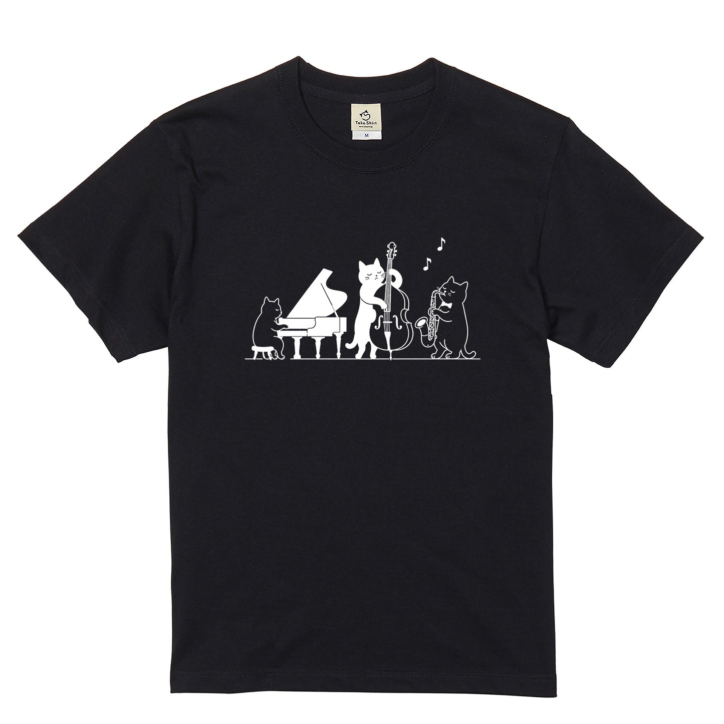 猫ジャズバンド 猫Tシャツ ｜音楽好きに人気