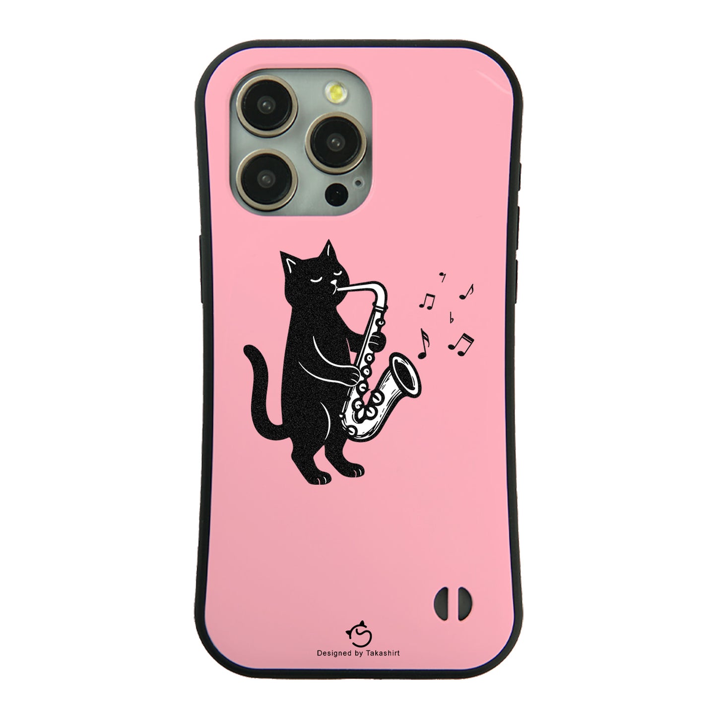 ケース ねこ 猫イラストサックスを吹く スマホ ケース iPhone8, SE2, SE3 ~ ケースiPhone17シリーズ