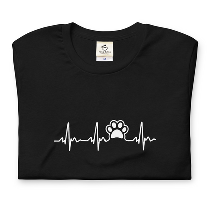 犬 tシャツ 犬イラスト ハートビート 心電図 ｜アダルト&キッズサイズ.