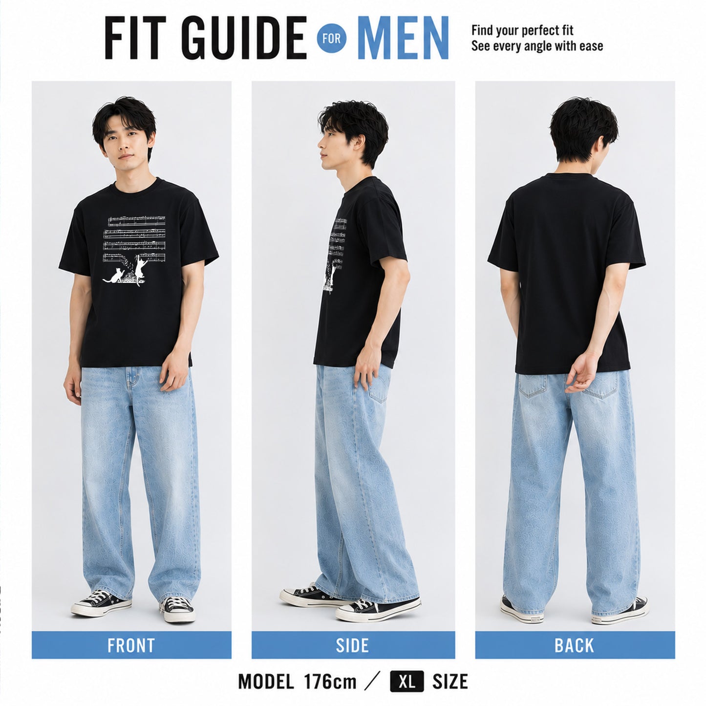 猫音符 Tシャツ | 音楽好きに人気