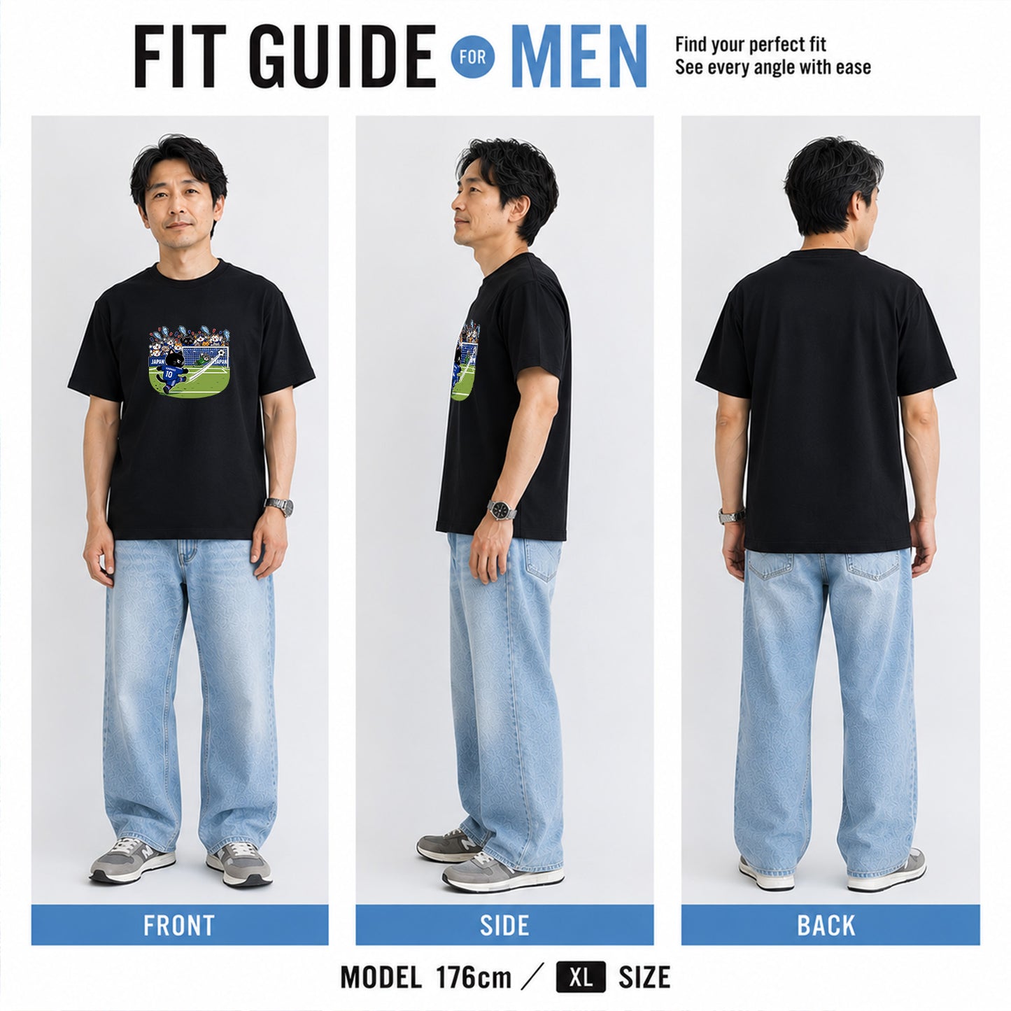 くろまるTシャツ｜決めろ！JAPAN 10番のゴールシーン｜ワールドカップデザイン