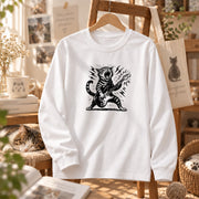 猫 長袖Tシャツ｜ロック猫ギター  イラスト｜ねこ ロンT メンズ レディース S-2XL