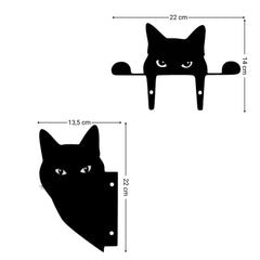 ガーデンオーナメント 覗う黒猫（2種セット）
