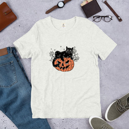 猫tシャツ ねこ 猫イラスト おもしろ tシャツ かわいい ハロウィン1｜アダルト&キッズサイズ