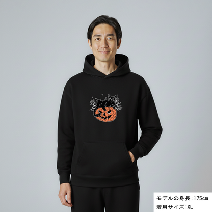 猫 パーカー ねこ かわいい 黒猫 ハロウィン1 ｜アダルト&キッズサイズ